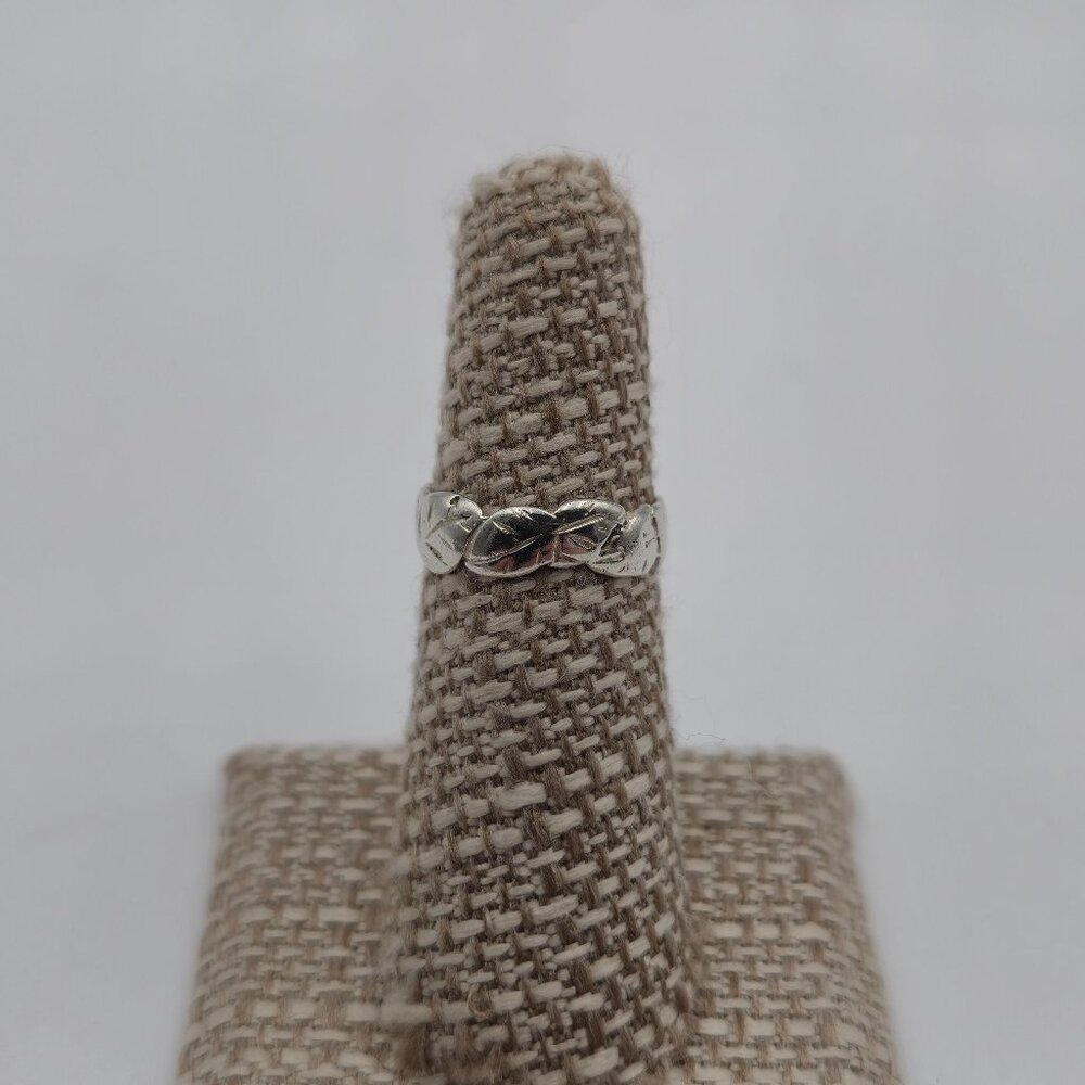 Size 6 Sterling Silver Many Leaves Nature Band Ring A3104